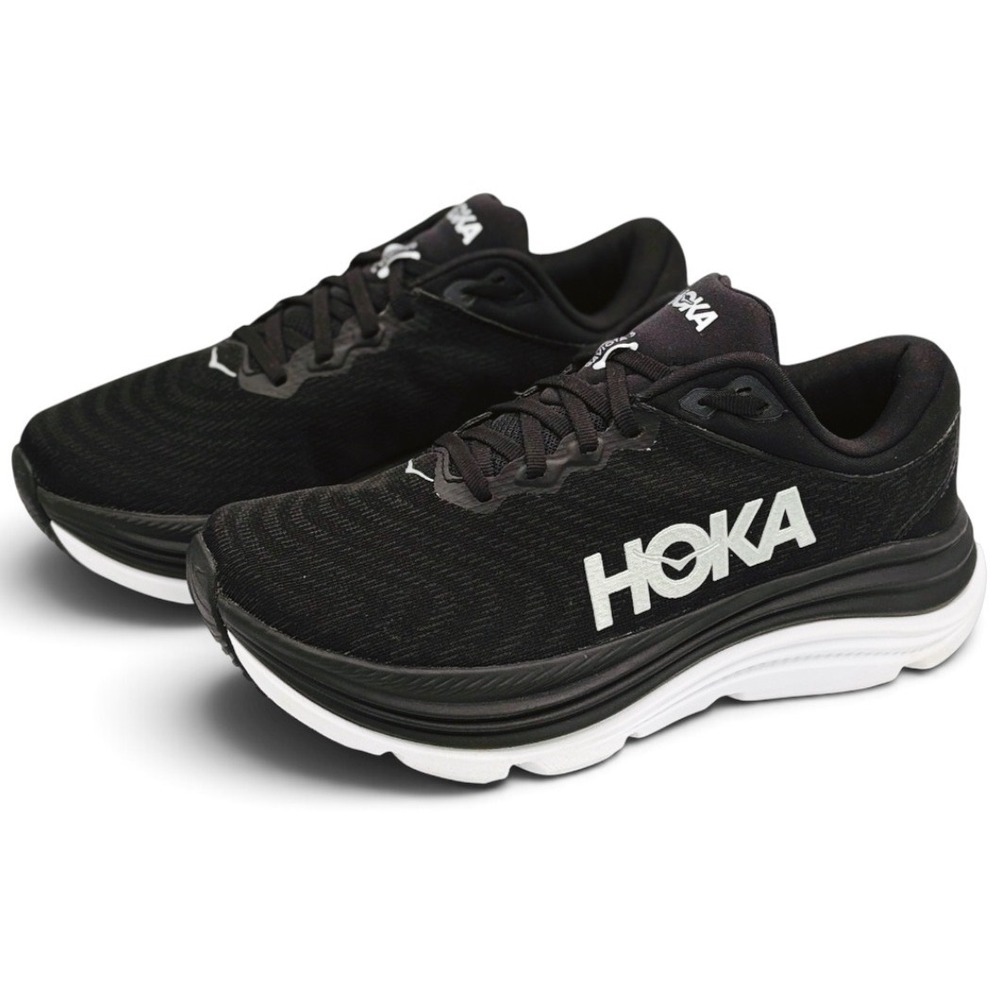 HOKA Gaviota 5 Women's 7.5 B Black White Running Stability Low Top Shoes 1134235